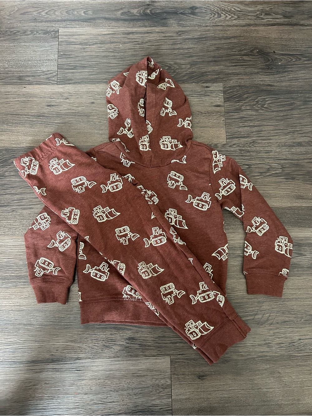 3/$12 Carter’s Boys Brown Construction 2-Piece Jogger Lounge Set Size 5T